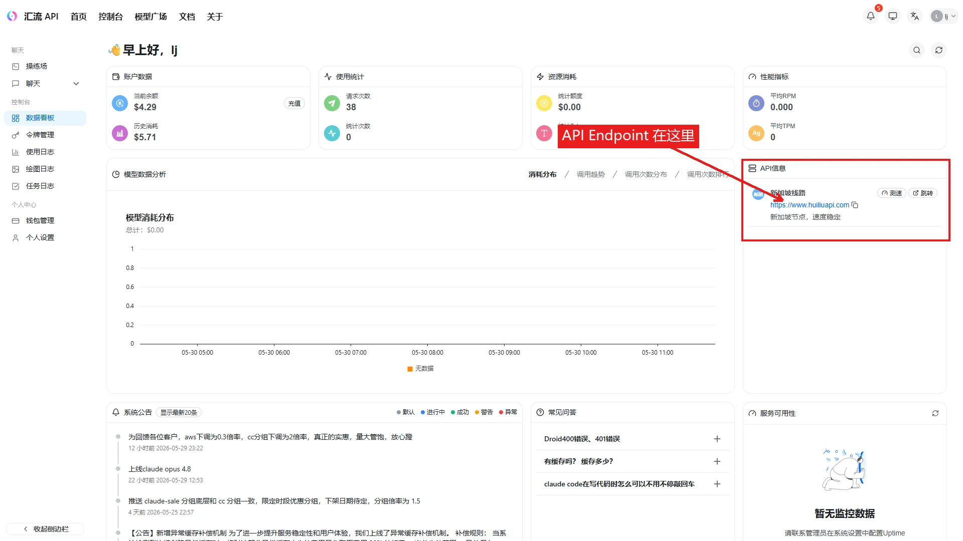 数据看板 API 信息